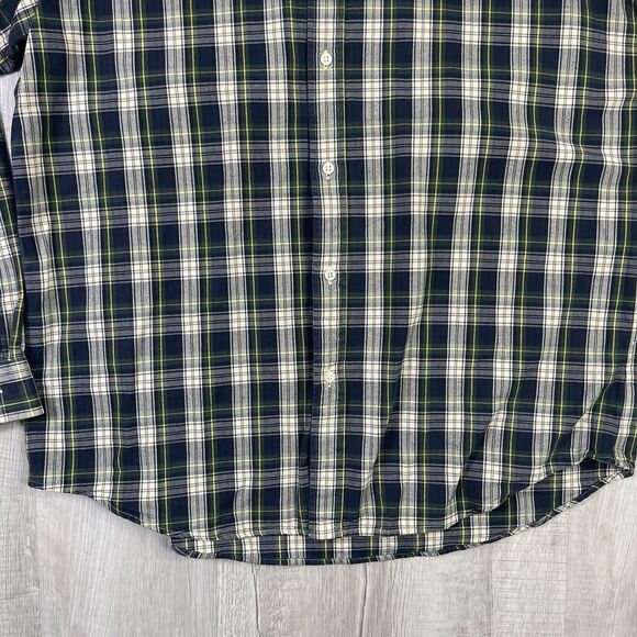 Polo Ralph Lauren XL Green/Blue Plaid Classic Fit Long Sleeve EUC Button Down O - Picture 4 of 10